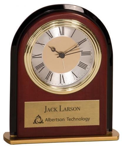 Mahogany Finish Arch Desk Clock
